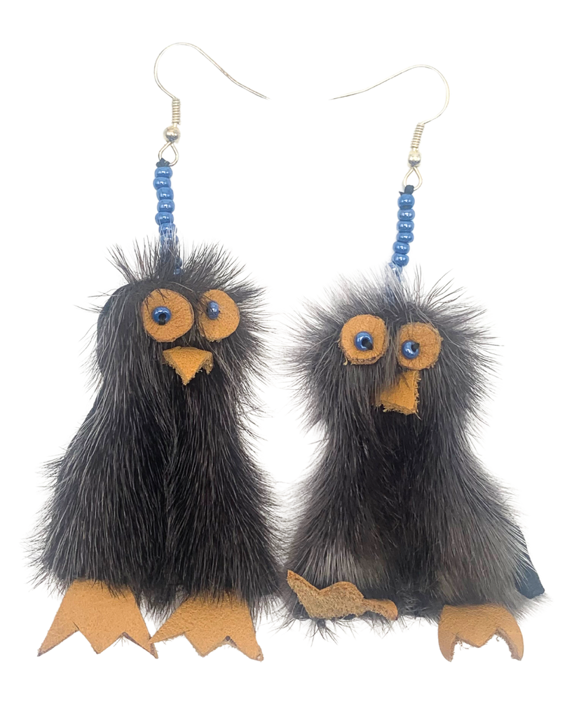 Beaded Ookpik Sealskin Earrings - Daisy Savard