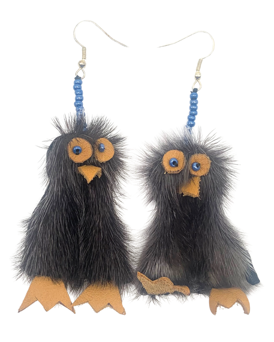 Beaded Ookpik Sealskin Earrings - Daisy Savard