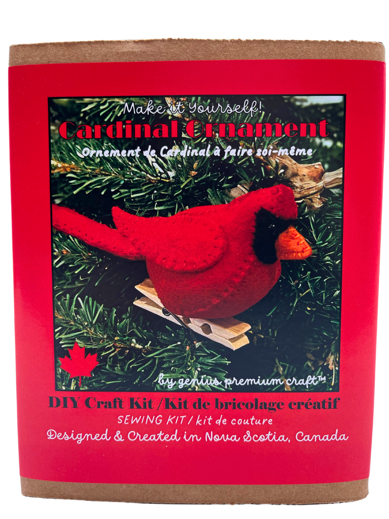 This great little craft kit is packed with super premium quality supplies to create your very own FELT cardinal ornament.