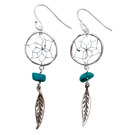 First Nations Dream Catcher Feathered Earrings