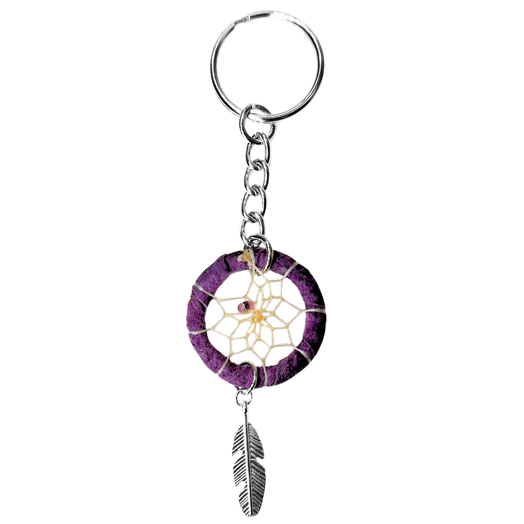 First Nations Dream Catcher Keychain - Purple