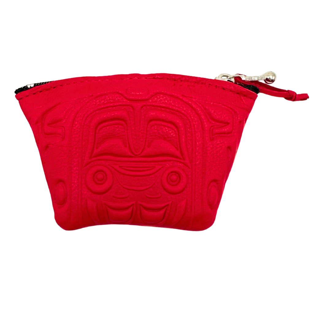 Bear Box Leather Coin Purse - Red