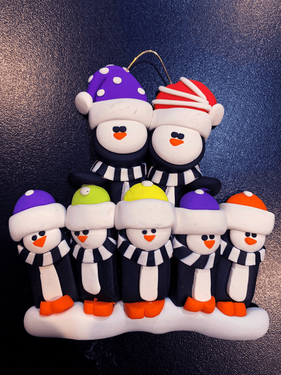 Penguin Family of 7 Ornament