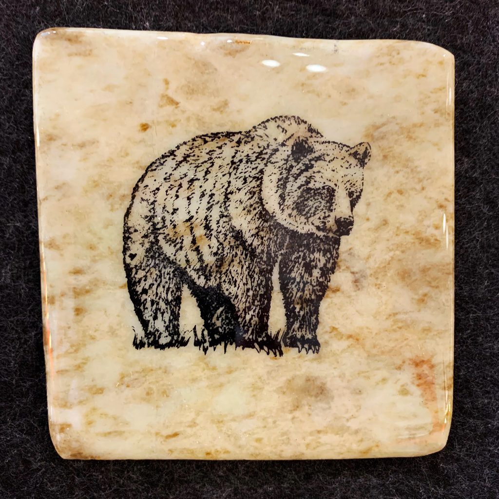 A second image of a grizzly bear coaster